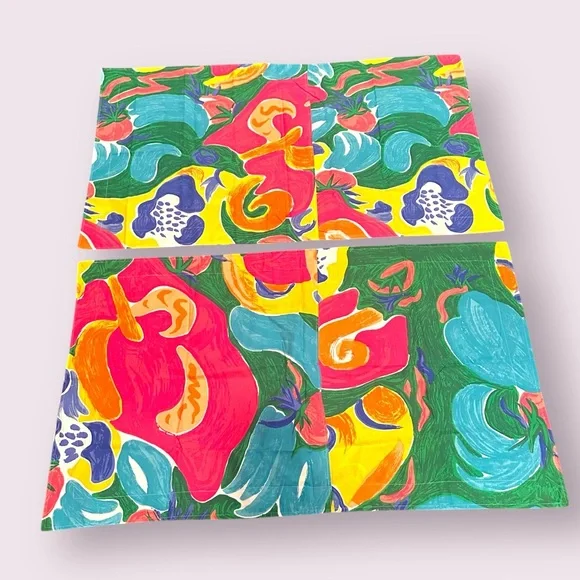 Vintage Ralph Lauren Set Of Two Pillowcases Costa Paradiso Tropical - Picture 7 of 10